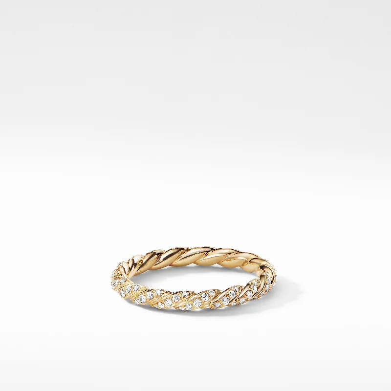 Minimalist rings with tiny diamond dot accents -David Yurman   Ring in 18-Karat Yellow Gold