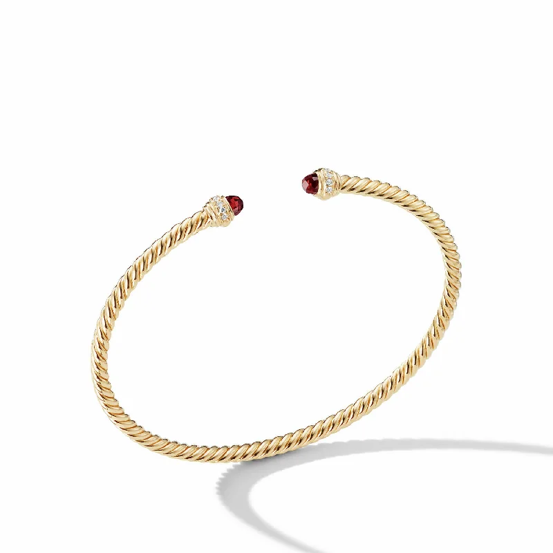 Gold bracelets with delicate diamond charm accents -David Yurman  Bracelet in 18-Karat Yellow Gold