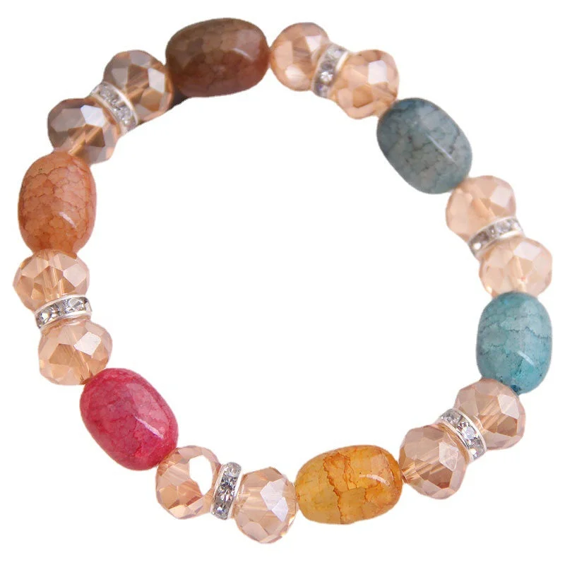 Bracelets with raw moonstone for mystic beauty -Wholesale Resin Crystal Alloy Bracelet