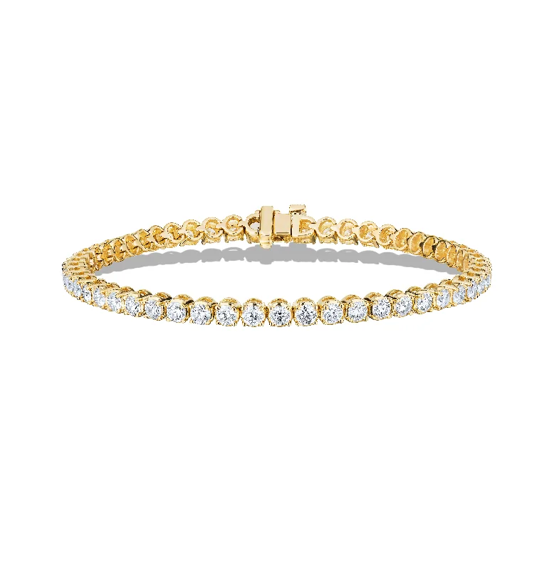 Bracelets with open cuff for easy wear -Sabel Collection Yellow Gold Round Diamond Tennis Bracelet