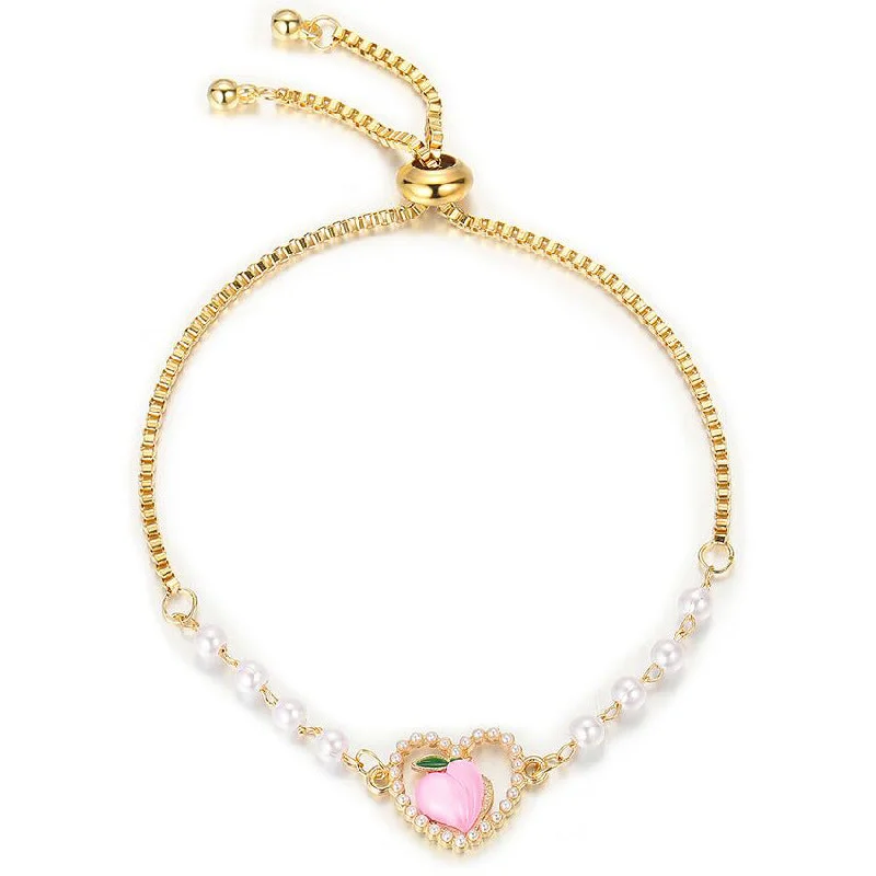 Bracelets with floral sapphire for romantic glow -Wholesale Alloy Heart Heart Bracelet