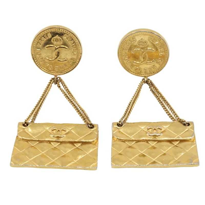 Maximalist Drop Earrings for Bling -Chanel Matelasse  Clip Earrings (Pre-Owned)