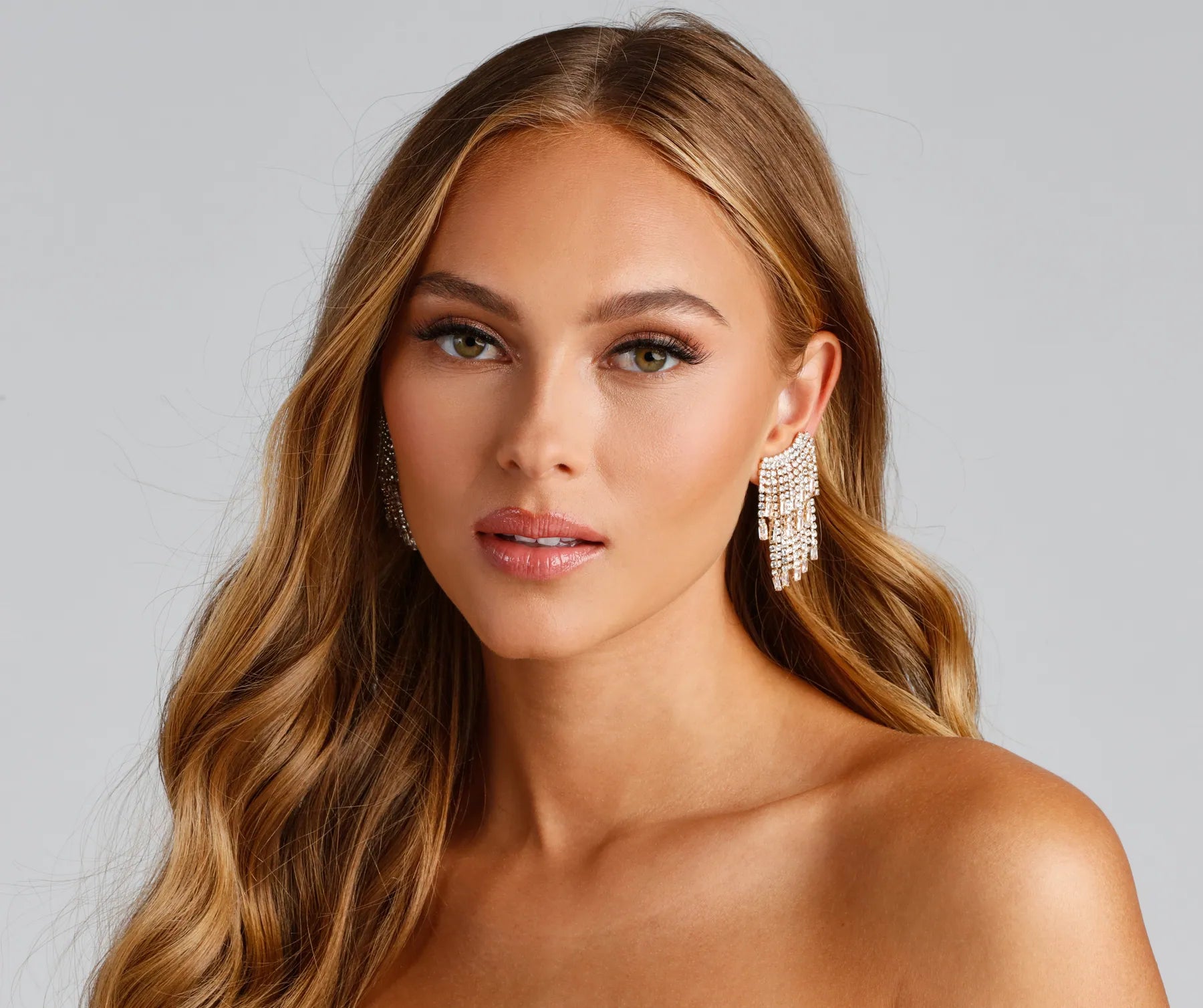 Best necklaces and pendants with layered designs for a chic, stacked look-Angelic Glam Baguette Fringe Ear Cuff