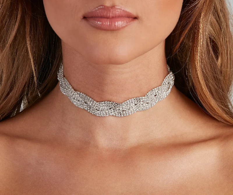 Necklaces and pendants with clear quartz for a pure and radiant look-Beauty Queen Braided Choker