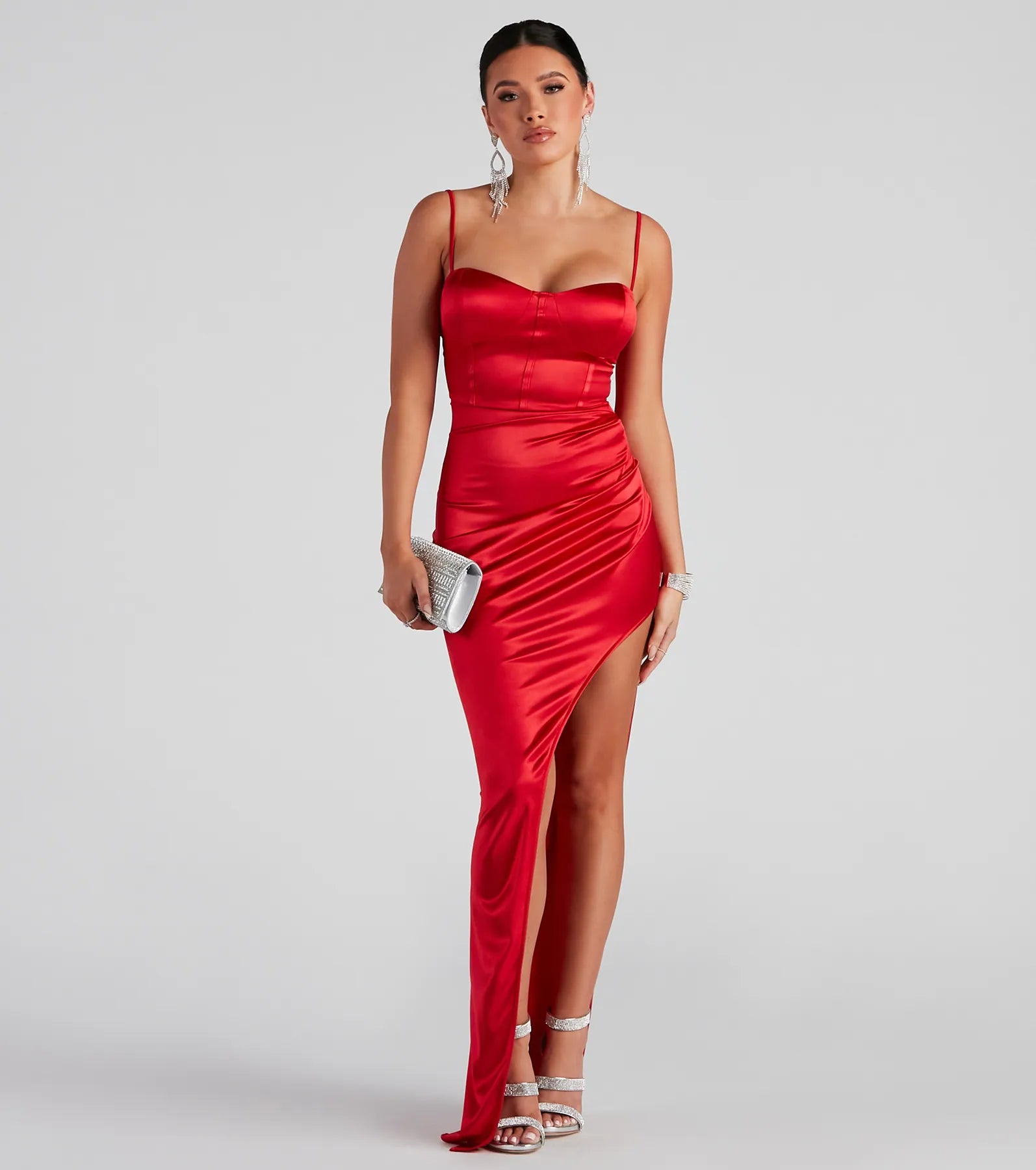 Beaded Dresses for Glamour -Berenice Formal Satin Corset Dress