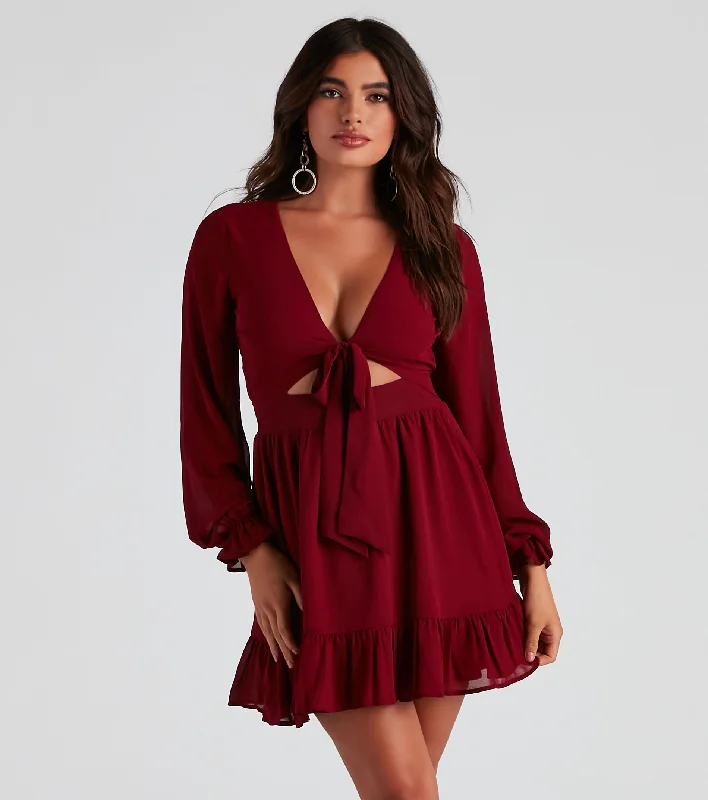 Valentine's Day Dresses for Romance -Chic Airy Chiffon Skater Dress