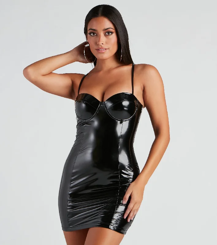 Formal Dresses for Occasions -Dark Angel Latex Bustier Dress