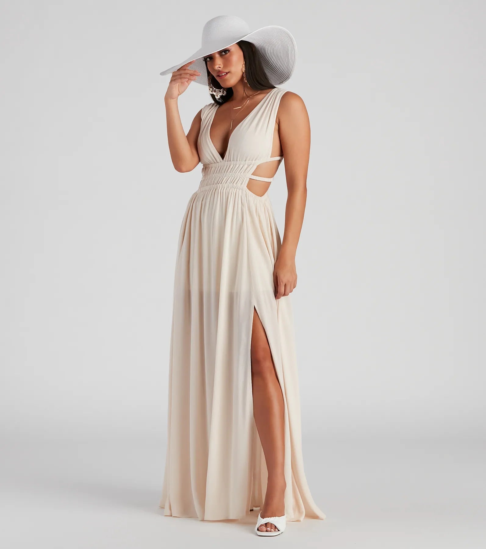 Solid Color Dresses for Simple -Desert Vacay Sleeveless Maxi Dress