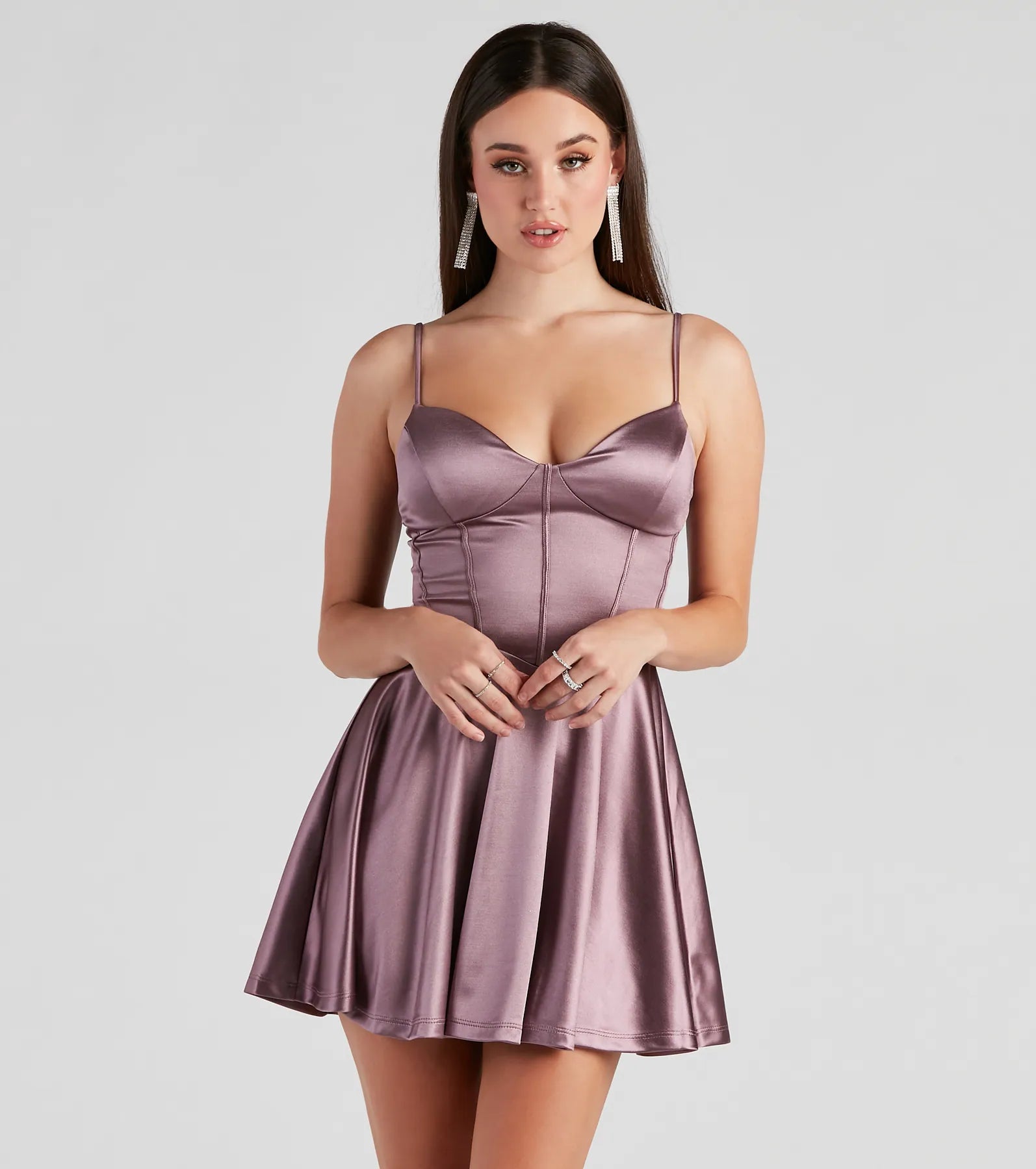 Halter Dresses for Chic Style -Flirty Feels Satin Skater Dress