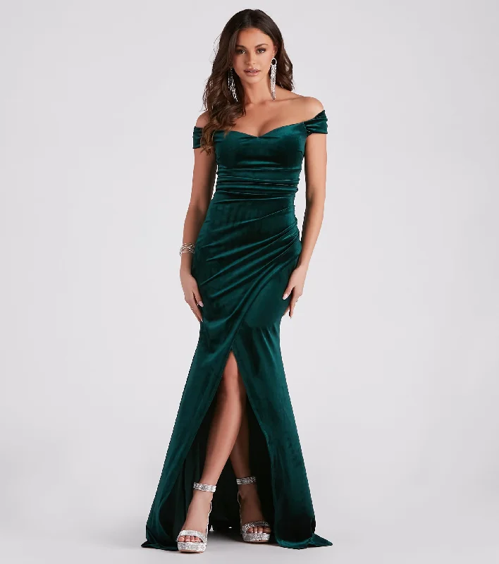 Linen Dresses for Breathable -Georgina Formal Velvet Long Dress