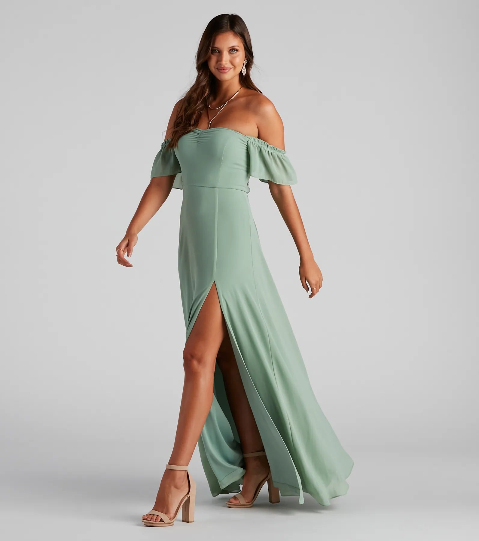 Sundress Dresses for Sunny -Izzy Formal Off The Shoulder Dress