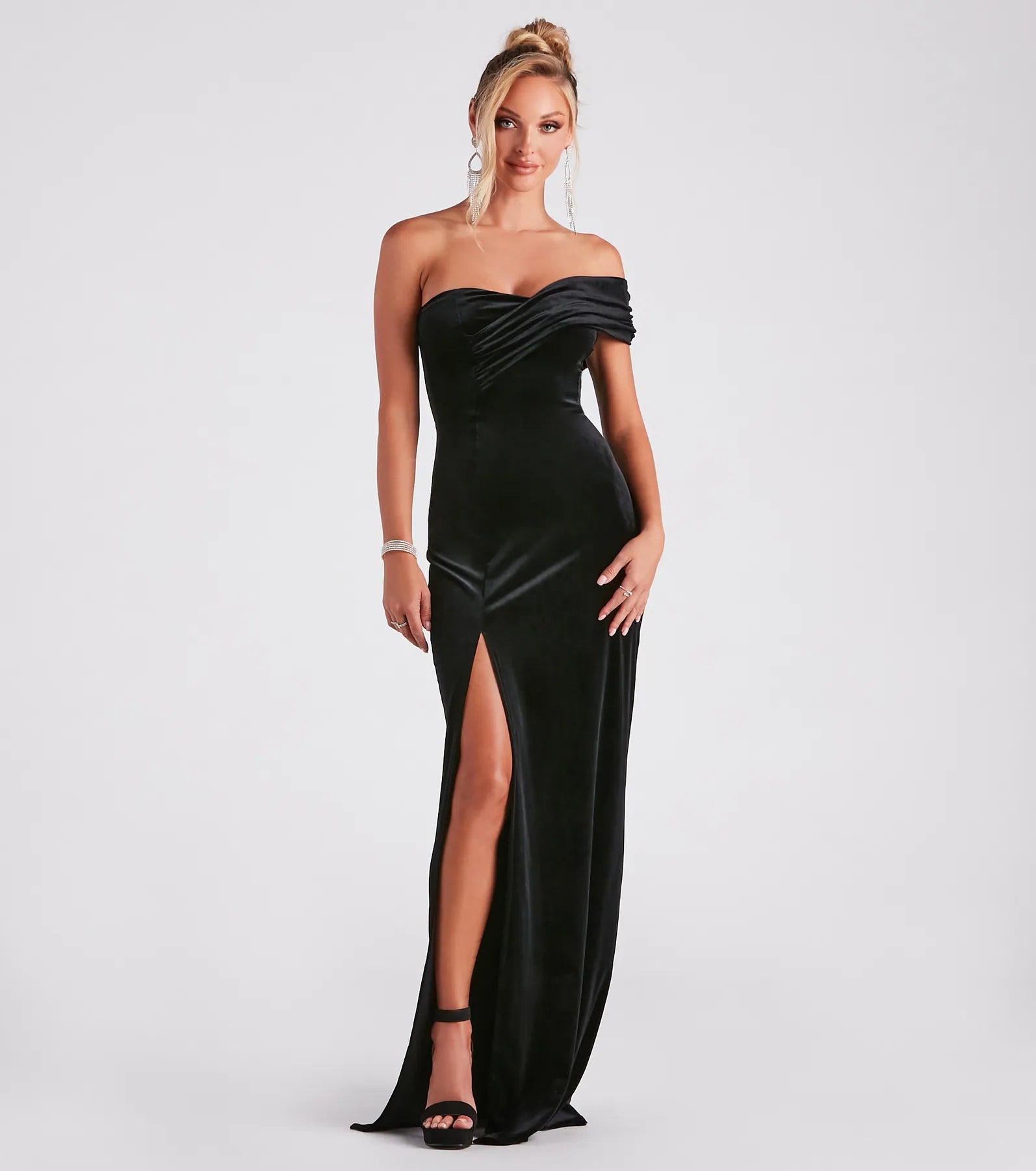 Silk Dresses for Luxurious -Katlynn Formal Velvet Long Dress