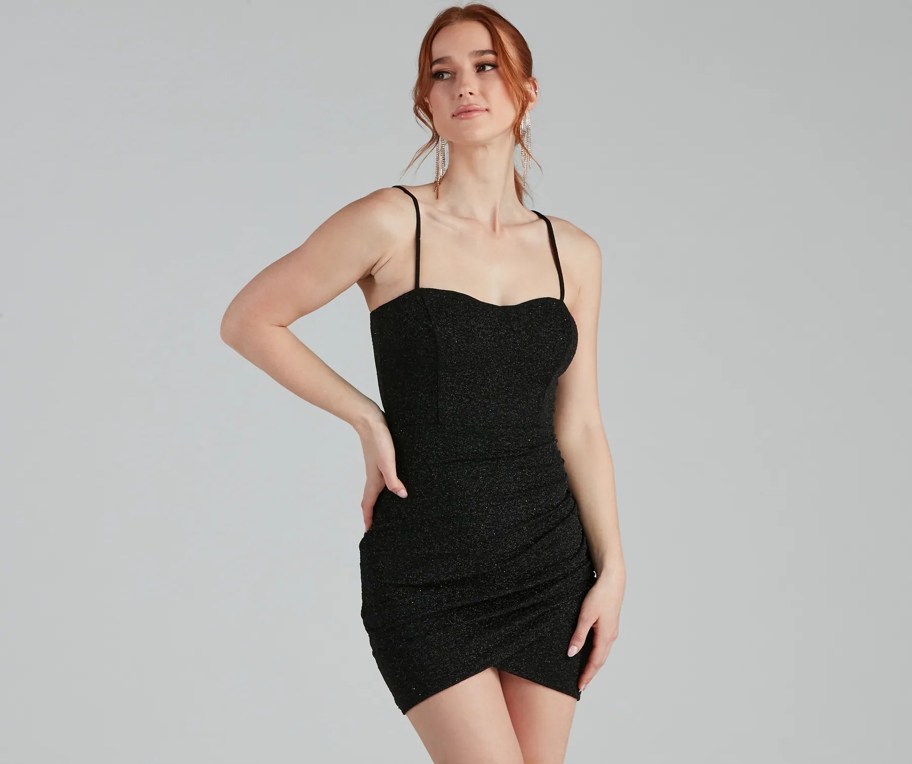 Black Dresses for Versatile -Let It Glitz Glitter Sweetheart Mini Dress