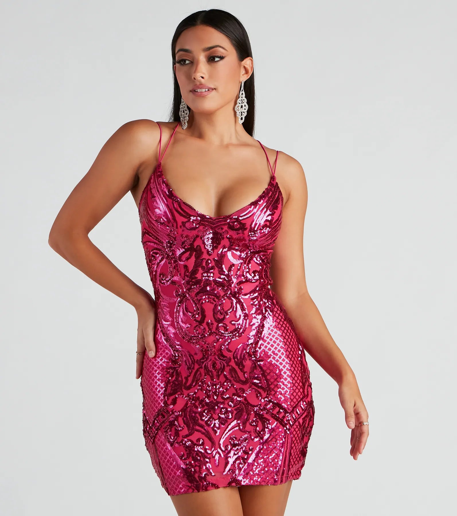 Sheath Dresses for Sophisticated -McKenzie Formal Sequin Strappy Dress