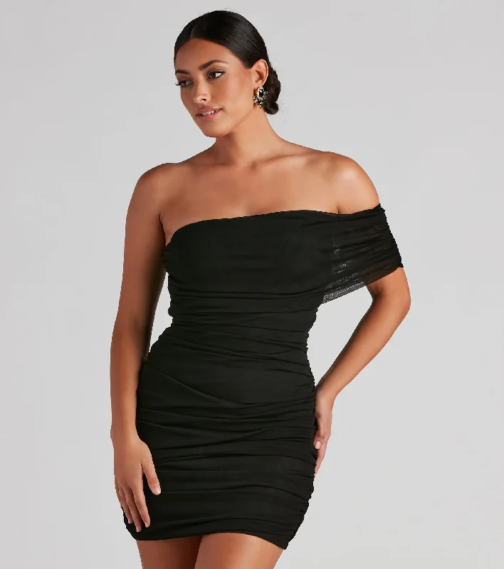 Work Dresses for Professional -Mesh Muse Bodycon Mini Dress