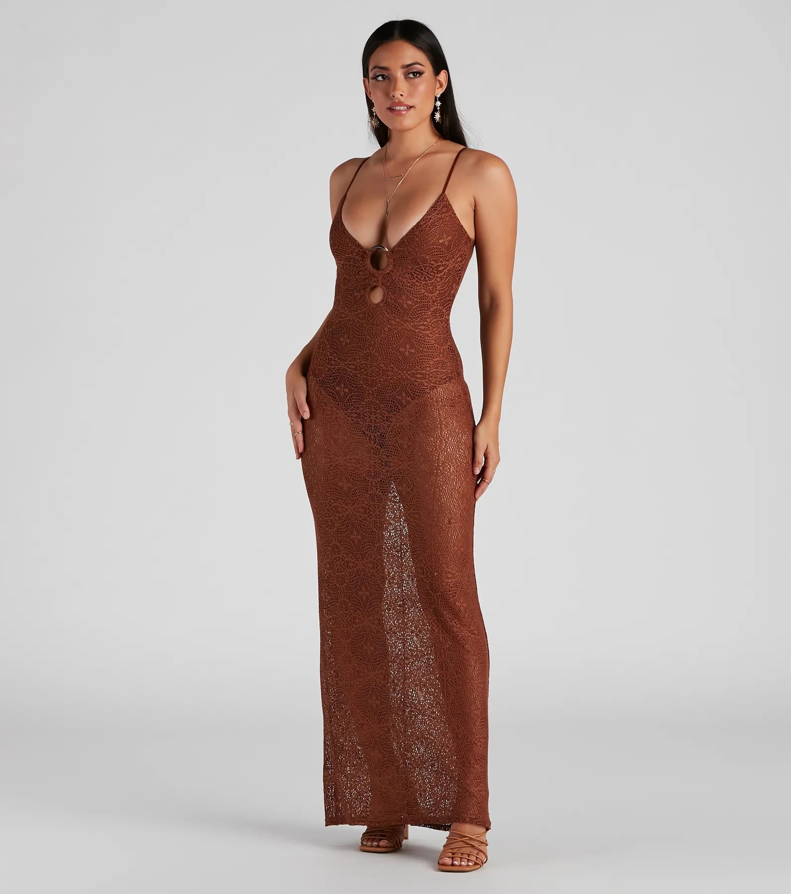 Work Dresses for Professional -Sandy Toes Crochet Bodysuit Dress