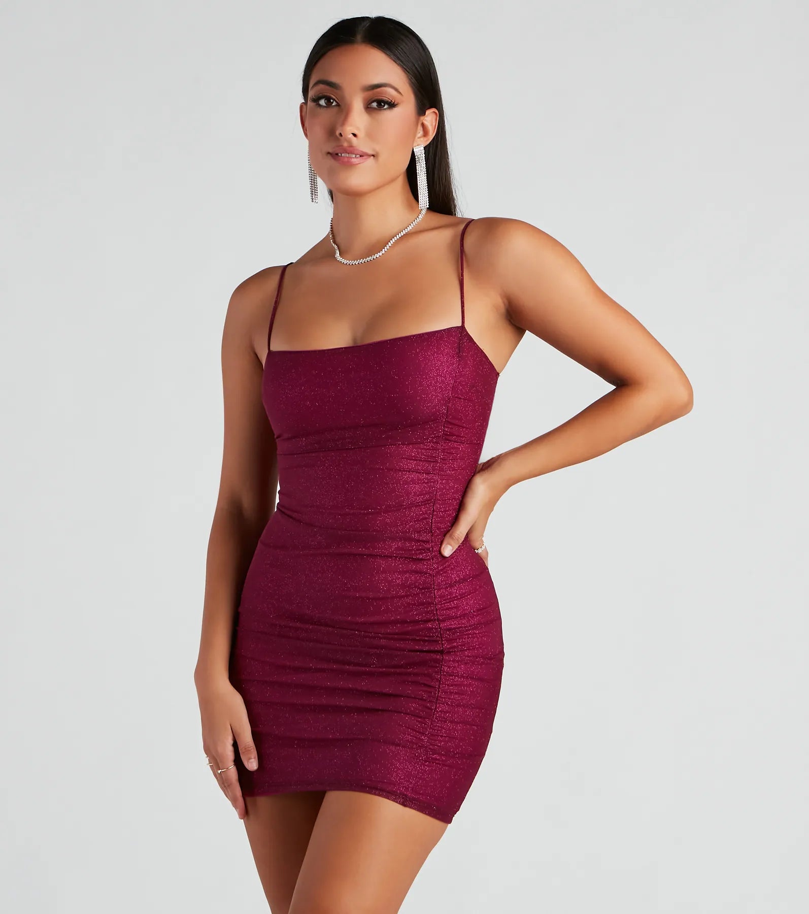 A-line Dresses for Flattering -Shimmer And Glimmer Glitter Mesh Mini Dress