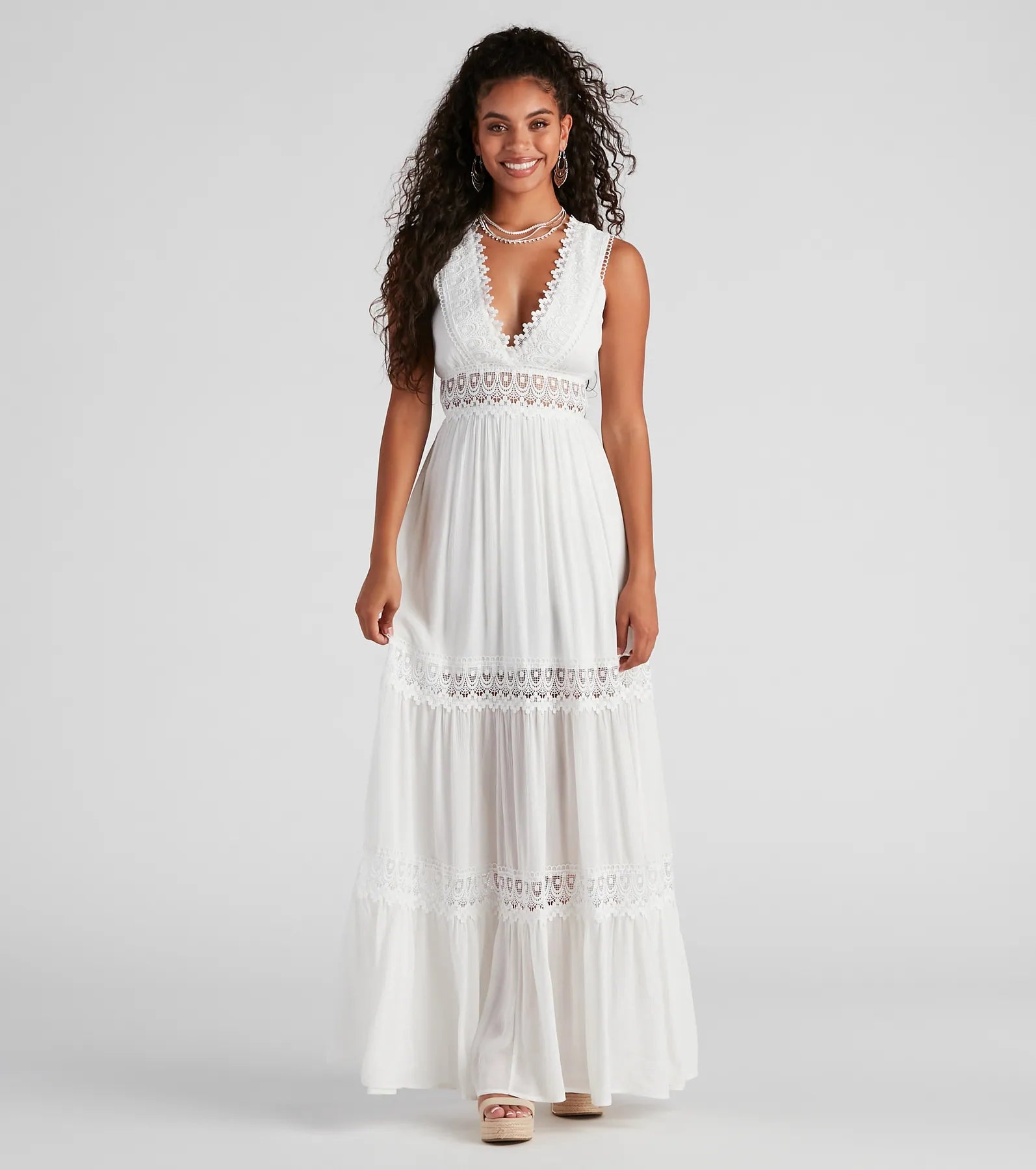 Maximalist Dresses for Bling -Summer Frolic Crochet Maxi Dress