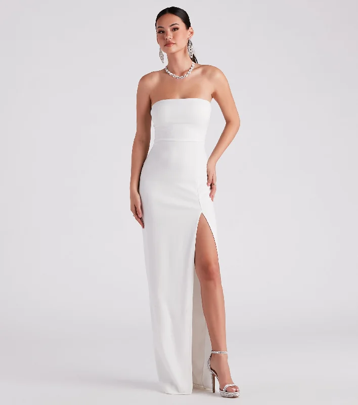 Halter Dresses for Chic Style -Whittney Formal Crepe A-Line Dress