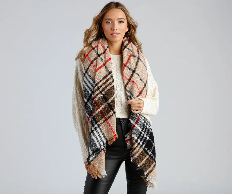 Best necklaces and pendants with zodiac signs for a celestial, astrology-inspired vibe-Winter Wonder Plaid Lurex Scarf